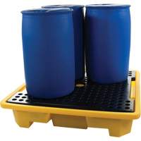 4-Drum Spill Pallet, 66 US gal. Spill Capacity, 57.5" x 57.5" x 12" Maritime Industrial Rubber