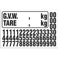 G.V.W. Truck Number Kit, Assorted Numbers/Letters/Punctuation, Black Maritime Industrial Rubber