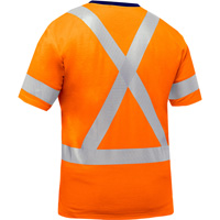 Chemise &agrave; manches courtes et X au dos Bisley, Poly-coton, Petit, Orange haute visibilit&eacute; Maritime Industrial Rubber