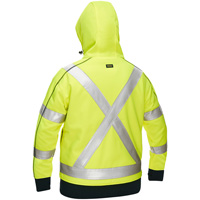 Coton ouat&eacute; doubl&eacute; de sherpa avec capuchon &agrave; fermeture &eacute;clair compl&egrave;te et X au dos Bisley pour femmes, Petit, Jaune lime haute visibilit&eacute; Maritime Industrial Rubber