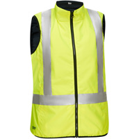 Bisley&reg; X-Back Women's Contoured Reversible Puffer Vest, High Visibility Lime-Yellow, Small, Polyester Maritime Industrial Rubber