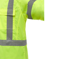 Bisley&reg; X-Back Long Sleeve Work Shirt with X-Airflow, Poly-Cotton, Small, High Visibility Lime-Yellow Maritime Industrial Rubber