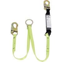 SA-5405-4 Shock Absorbing Lanyard, 4', Snap Hook Center, Snap Hook Leg Ends, Polyester Maritime Industrial Rubber