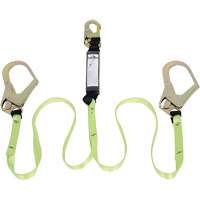 SA-54022-4 Shock Absorbing Lanyard, 4', Form Hook Center, Snap Hook Leg Ends, Polyester Maritime Industrial Rubber