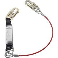 SA-5500-4 Shock Absorbing Lanyard, 4', Snap Hook Center, Snap Hook Leg Ends, Galvanized Steel Maritime Industrial Rubber