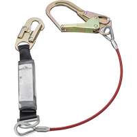 SA-5502-6 Shock Absorbing Lanyard, 6', Form Hook Center, Snap Hook Leg Ends, Galvanized Steel Maritime Industrial Rubber