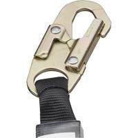 SA-5502-6 Shock Absorbing Lanyard, 6', Form Hook Center, Snap Hook Leg Ends, Galvanized Steel Maritime Industrial Rubber