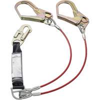 SA-55522-4 PVC-Coated Shock Absorbing Lanyard, 4', Form Hook Center, Snap Hook Leg Ends, Galvanized Steel Maritime Industrial Rubber