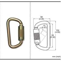 CP-03015-2 Zinc Plated Carabiner with 3/4" Gate Opening, Steel Maritime Industrial Rubber