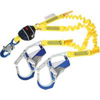 Longe &eacute;lastique d'ancrage double &agrave; amortisseur de choc en sangle, 6', Point d'ancrage &agrave; Crochet d'armature, Crochet mousqueton aux jambes Maritime Industrial Rubber