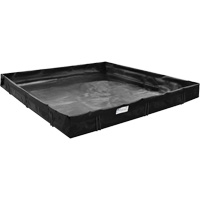 Berme de confinement des d&eacute;versements, Capacit&eacute; 179 gal. US, 6' la x 4' lo x 1" h, Support en L Maritime Industrial Rubber
