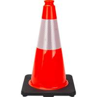 Premium Traffic Cone, 18", Orange, 6" Reflective Collar(s) Maritime Industrial Rubber