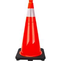 Premium Traffic Cone, 28", Orange, 4" Reflective Collar(s) Maritime Industrial Rubber