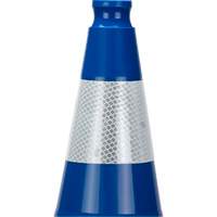Premium Traffic Cone, 28", Blue, 4" Reflective Collar(s) Maritime Industrial Rubber