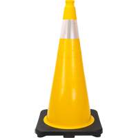 Premium Traffic Cone, 28", Yellow, 4" Reflective Collar(s) Maritime Industrial Rubber