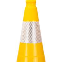 Premium Traffic Cone, 28", Yellow, 4" Reflective Collar(s) Maritime Industrial Rubber