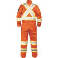 Fire-Resistant Coverall with High-Visibility Bands, Size Small, Orange Maritime Industrial Rubber
