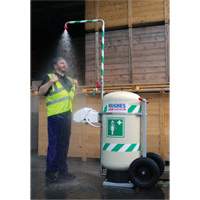Douche d'urgence mobile et ind&eacute;pendant avec douche oculaire et faciale, Capacit&eacute; 30 gal., Conformit&eacute; Aucune Maritime Industrial Rubber