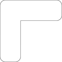 Durastripe Xtreme 90-Degree Angle for Rounded Corners, L, 4" L x 4" W, White, Vinyl Maritime Industrial Rubber