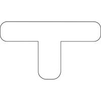 Durastripe Rounded X-TREME DuraT, T, 7" L x 4" W, White, Vinyl Maritime Industrial Rubber