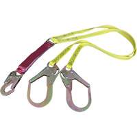 Longe amortissante externe avec crochets de 2-1/4", 6', Point d'ancrage &agrave; Crochet mousqueton, Crochet mousqueton aux jambes, Polyester Maritime Industrial Rubber