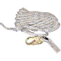 Cordage de s&eacute;curit&eacute; verticale avec mousqueton de 3/4" et cosse cœur Maritime Industrial Rubber