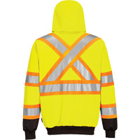 Chandail de s&eacute;curit&eacute; &agrave; capuchon avec bandes contrastantes, Petit, Noir/Jaune lime haute visibilit&eacute; Maritime Industrial Rubber