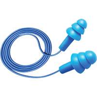 Bouchons d'oreilles d&eacute;tectables et r&eacute;utilisables Hush 50-25, Avec cordon, Taille unique, Vrac - Boîte, NRR dB 25 Maritime Industrial Rubber