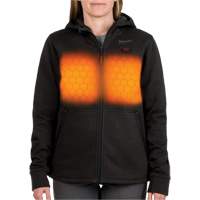 M12 Heated Hoodie with Battery, Women's, Medium, Black, Poly-Cotton Maritime Industrial Rubber