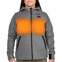 M12 Heated Hoodie with Battery, Women's, Medium, Grey, Poly-Cotton Maritime Industrial Rubber