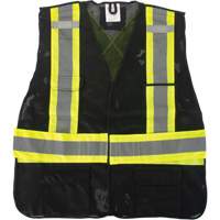 CSA Compliant Surveyor Vest, Black, Medium, Polyester Maritime Industrial Rubber