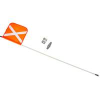 Tige de s&eacute;curit&eacute; robuste, Fixation Filet&eacute;, Hauteur 5', Orange avec X r&eacute;fl&eacute;chissant Maritime Industrial Rubber