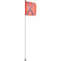 Tige de s&eacute;curit&eacute; robuste, Fixation Filet&eacute;, Hauteur 5', Orange avec X r&eacute;fl&eacute;chissant Maritime Industrial Rubber