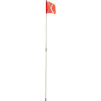 Tige de s&eacute;curit&eacute; robuste, Fixation Filet&eacute;, Hauteur 8', Orange avec X r&eacute;fl&eacute;chissant Maritime Industrial Rubber