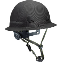 Casque Fibre Metal de style escalade avec bordure compl&egrave;te, R&eacute;pond aux normes CSA type 2, Suspension Rochet, Non ventil&eacute; Maritime Industrial Rubber