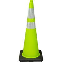 Premium Traffic Cone, 36", Lime Green, 4" & 6" Reflective Collar(s) Maritime Industrial Rubber