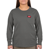 GRIDIRON Long Sleeve Pocket T-Shirt, Women's, X-Small, Grey Maritime Industrial Rubber