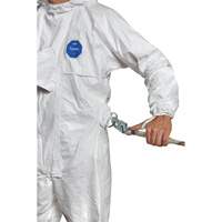 Harness-Compatible Disposable Coverall, Small, White, Tyvek&reg; 500 Maritime Industrial Rubber