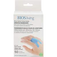 Blue Bandages, Knuckle, 3", Fabric Metal Detectable, Sterile Maritime Industrial Rubber