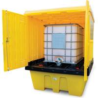 Hard Cover IBC Spill Pallet, 70" L x 70" W x 90" H, 1135 lbs. Load Capacity Maritime Industrial Rubber
