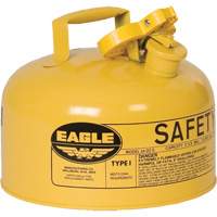 Bidon de s&eacute;curit&eacute; pour le diesel, Type I, Acier galvanis&eacute;, 2 gal. US, Jaune, Homologu&eacute; FM/List&eacute; UL/ULC Maritime Industrial Rubber