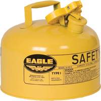 Bidon de s&eacute;curit&eacute; pour le diesel, Type I, Acier galvanis&eacute;, 2,5 gal. US, Jaune, Homologu&eacute; FM/List&eacute; UL/ULC Maritime Industrial Rubber