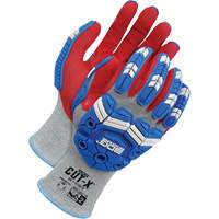 Cut-X&reg; Cut-Resistant Touchscreen Impact Gloves, 6, Foam Nitrile Palm, Elastic Cuff Maritime Industrial Rubber