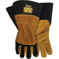 Gants en velours noir de soudage MIG/&agrave; l&eacute;lectrode enrob&eacute;e, Cuir fleur de d'&eacute;lan, Taille Petit Maritime Industrial Rubber