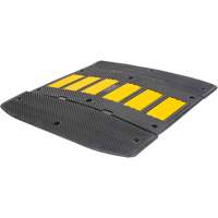 Speed Hump with End Caps, Rubber, 2' L x 36" W x 1-1/4" H Maritime Industrial Rubber