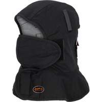 Doublure matelass&eacute;e ignifug&eacute;e Pioneer 765A pour casque de s&eacute;curit&eacute; avec un long cou et embout buccal amovible, Noir/Gris, Coton/FR-Tech/Modacrylique/Nylon Maritime Industrial Rubber