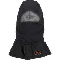 Doublure matelass&eacute;e ignifug&eacute;e Pioneer 765A pour casque de s&eacute;curit&eacute; avec un long cou et embout buccal amovible, Noir/Gris, Coton/FR-Tech/Modacrylique/Nylon Maritime Industrial Rubber