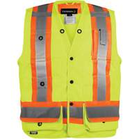 High-Visibility Surveyor's Vest, High Visibility Orange, Small, Polyester Maritime Industrial Rubber