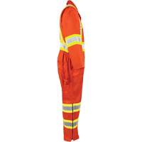 High-Visibility Unlined Coveralls, Small, High Visibility Orange Maritime Industrial Rubber