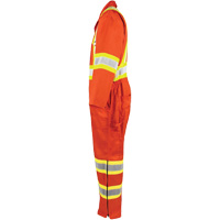 High-Visibility Unlined Coveralls, Small, High Visibility Orange Maritime Industrial Rubber